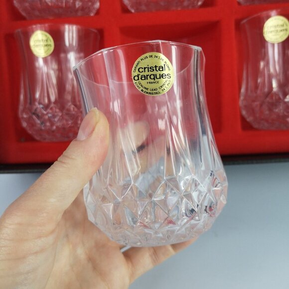 Cristal d'arques Set of 6 Long Champ 24% Lead Crystal glasses (New Old Stock) - Picture 4 of 8